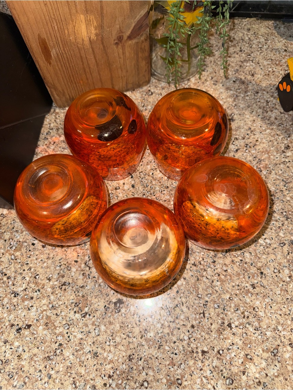 Set of 5 Orange Halloween Jack-O'-Lantern Glasses - Picture 7 of 9